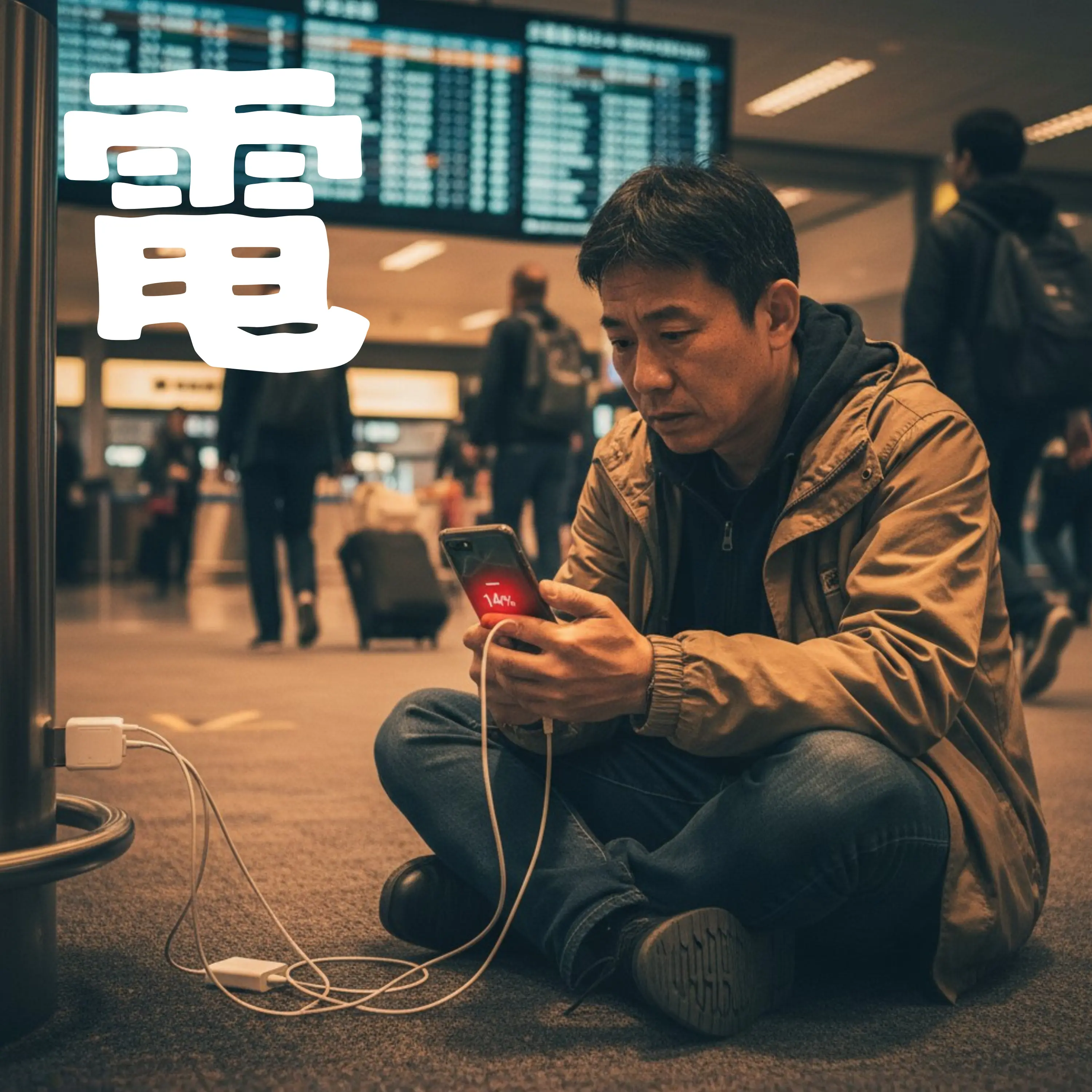 充電14%のDeparture